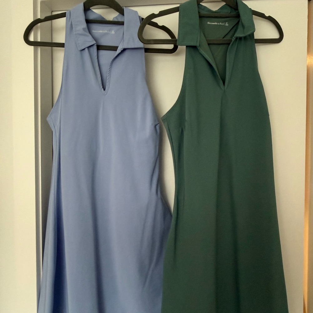 Light Blue Abercrombie Small Tall Athletic Polo Women's Sleeveless Dresses